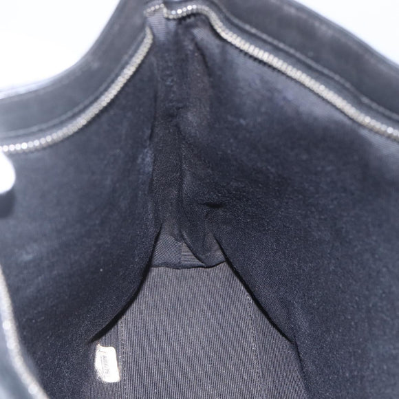 CHANEL Shoulder Bag Leather Black Silver CC Auth BA9339