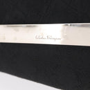 Salvatore Ferragamo Shoulder Bag Canvas Black Silver Auth BA9340-14