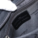 Salvatore Ferragamo Shoulder Bag Canvas Black Silver Auth BA9340-16