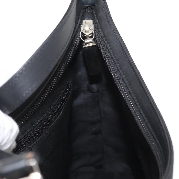 Salvatore Ferragamo Shoulder Bag Canvas Black Silver Auth BA9340