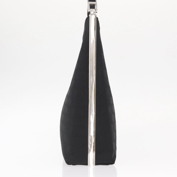 Salvatore Ferragamo Shoulder Bag Canvas Black Silver Auth BA9340