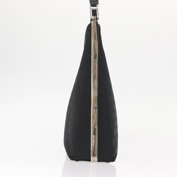 Salvatore Ferragamo Shoulder Bag Canvas Black Silver Auth BA9340