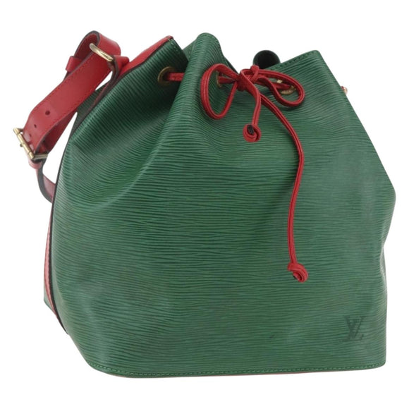 LOUIS VUITTON Epi Petit Noe Umhängetasche Bicolor Grün Rot M44147 LV Auth BA9341