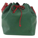 LOUIS VUITTON Epi Petit Noe Umhängetasche Bicolor Grün Rot M44147 LV Auth BA9341-13