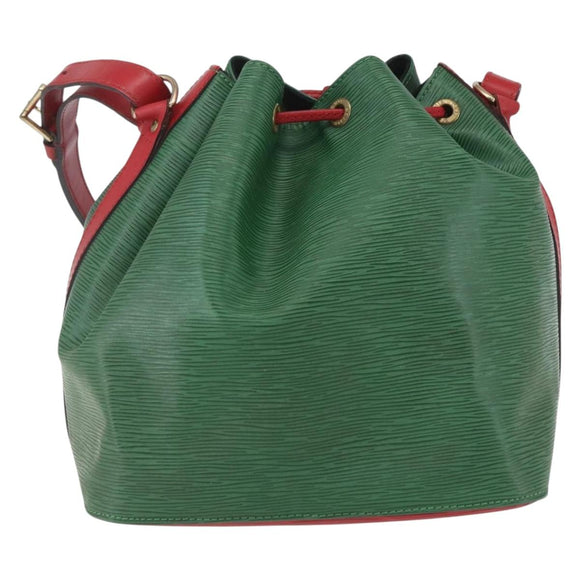 LOUIS VUITTON Epi Petit Noe Umhängetasche Bicolor Grün Rot M44147 LV Auth BA9341