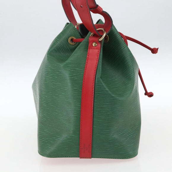 LOUIS VUITTON Epi Petit Noe Umhängetasche Bicolor Grün Rot M44147 LV Auth BA9341