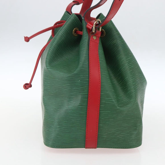 LOUIS VUITTON Epi Petit Noe Umhängetasche Bicolor Grün Rot M44147 LV Auth BA9341