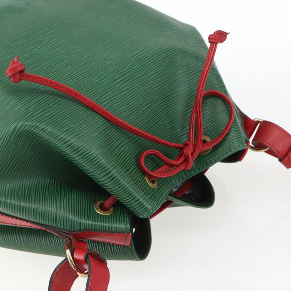 LOUIS VUITTON Epi Petit Noe Umhängetasche Bicolor Grün Rot M44147 LV Auth BA9341