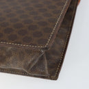 CELINE Macadam Canvas Hand Bag PVC Leather 2way Brown Gold Auth BA9343-16