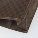 CELINE Macadam Canvas Hand Bag PVC Leather 2way Brown Gold Auth BA9343-17