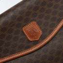 CELINE Macadam Canvas Hand Bag PVC Leather 2way Brown Gold Auth BA9343-18