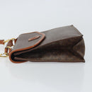 CELINE Macadam Canvas Hand Bag PVC Leather 2way Brown Gold Auth BA9343-4