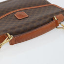 CELINE Macadam Canvas Hand Bag PVC Leather 2way Brown Gold Auth BA9343-7