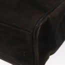 Salvatore Ferragamo Tote Bag Suede Black Gold Auth BA9344-14