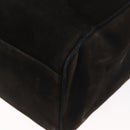 Salvatore Ferragamo Tote Bag Suede Black Gold Auth BA9344-16