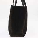 Salvatore Ferragamo Tote Bag Suede Black Gold Auth BA9344-3