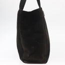 Salvatore Ferragamo Tote Bag Suede Black Gold Auth BA9344-4