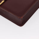 CARTIER Must Line Shoulder Bag Leather Bordeaux Gold Auth BA9345-9