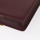 CARTIER Must Line Shoulder Bag Leather Bordeaux Gold Auth BA9345-15