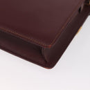 CARTIER Umhängetasche Must Line Leder Bordeaux Gold Auth BA9345-16
