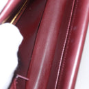 CARTIER Umhängetasche Must Line Leder Bordeaux Gold Auth BA9345-11