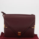 CARTIER Must Line Shoulder Bag Leather Bordeaux Gold Auth BA9345-12