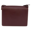 CARTIER Umhängetasche Must Line Leder Bordeaux Gold Auth BA9345-2