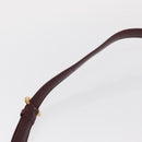 CARTIER Must Line Shoulder Bag Leather Bordeaux Gold Auth BA9345-8