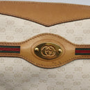 GUCCI Micro GG Canvas Web Sherry Line Clutch Bag White 014 904 0018 Auth BA9347-8