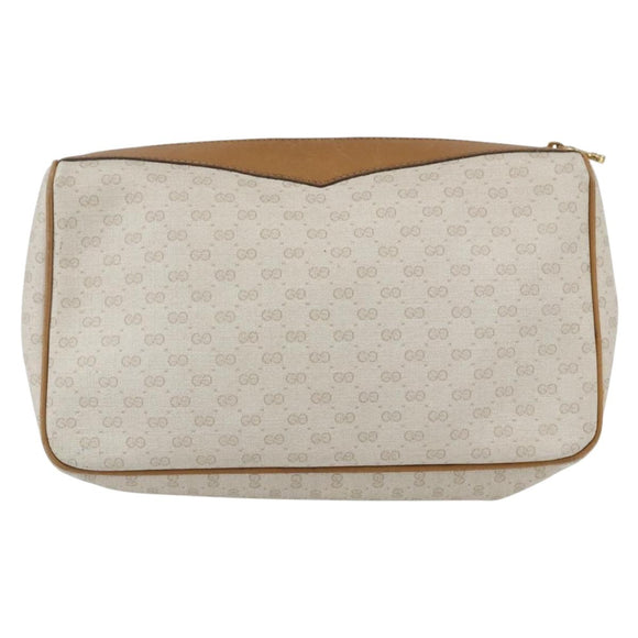 GUCCI Micro GG Canvas Web Sherry Line Clutch Bag White 014 904 0018 Auth BA9347