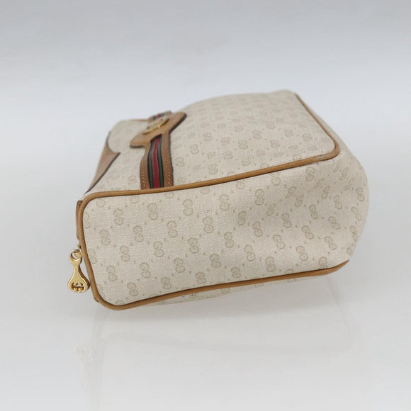 GUCCI Micro GG Canvas Web Sherry Line Clutch Bag White 014 904 0018 Auth BA9347