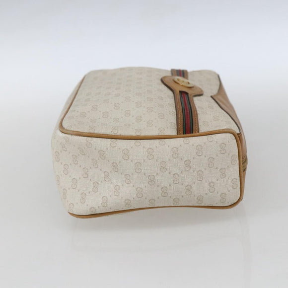 GUCCI Micro GG Canvas Web Sherry Line Clutch Bag White 014 904 0018 Auth BA9347