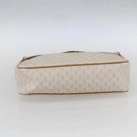 GUCCI Micro GG Canvas Web Sherry Line Clutch Bag White 014 904 0018 Auth BA9347