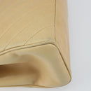 CHANEL V Stitch Hand Bag Leather Beige Gold CC Auth BA9348-13