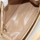 CHANEL V Stitch Hand Bag Leather Beige Gold CC Auth BA9348-16