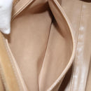 CHANEL V Stitch Hand Bag Leather Beige Gold CC Auth BA9348-20