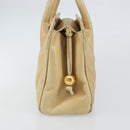 CHANEL V Stitch Hand Bag Leather Beige Gold CC Auth BA9348-4