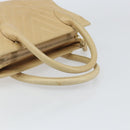 CHANEL V Stitch Hand Bag Leather Beige Gold CC Auth BA9348-7