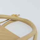CHANEL V Stitch Hand Bag Leather Beige Gold CC Auth BA9348-8