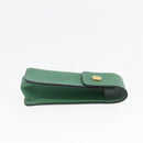 HERMES Accessory Case Pouch Leather Green Auth BA9354-3