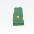 HERMES Accessory Case Pouch Leather Green Auth BA9354-5