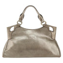 CARTIER Marcello Hand Bag Leather Gold Tone Auth BA9358-2