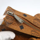 MCM Logogram Vicetos Tote Bag PVC Brown Gold Auth BA9359-10