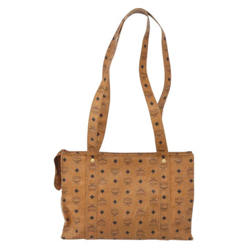MCM Logogram Vicetos Tote Bag PVC Brown Gold Auth BA9359 - 0
