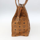 MCM Logogram Vicetos Tote Bag PVC Brown Gold Auth BA9359-4