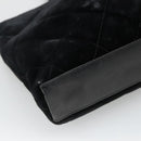 CHANEL Matelasse Hand Bag Suede Black CC Auth BA936-16