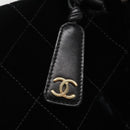 CHANEL Matelasse Hand Bag Suede Black CC Auth BA936-10