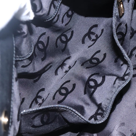 CHANEL Matelasse Hand Bag Suede Black CC Auth BA936