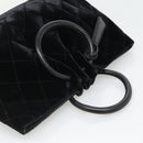 CHANEL Matelasse Hand Bag Suede Black CC Auth BA936-6