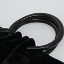 CHANEL Matelasse Hand Bag Suede Black CC Auth BA936-8